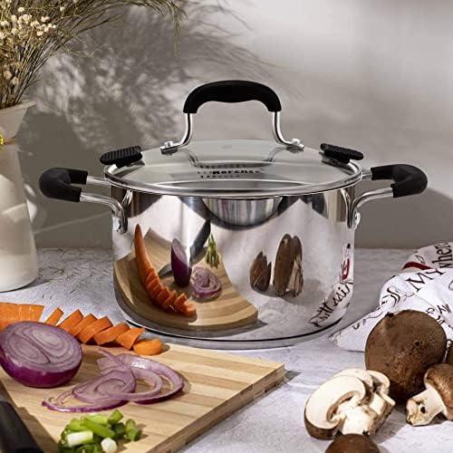 Rorence 37 Quart Stock Pot with Glass Lid and Strainer