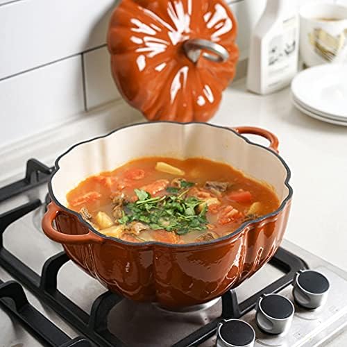 SISWIMinduction Cast Iron Stockpot with Lid Orange Pump