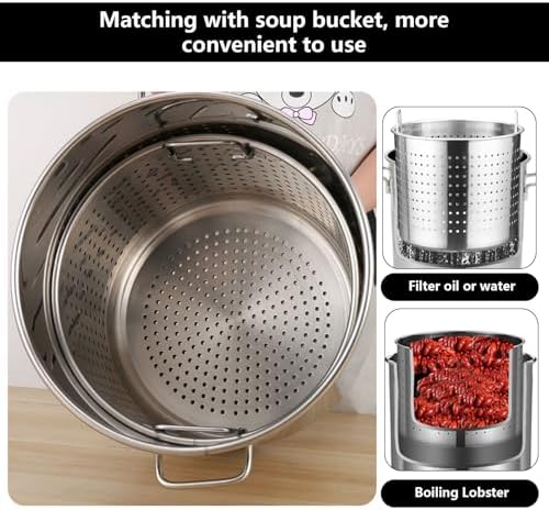 AIZYR Heavy-Duty Stock Pot with Steamer Basket 40cmx40cm