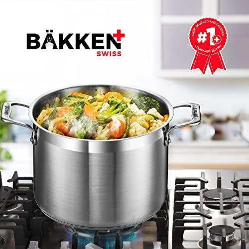 Bakken-Swiss 5 Quart Stockpot with Lid and Riveted Handles