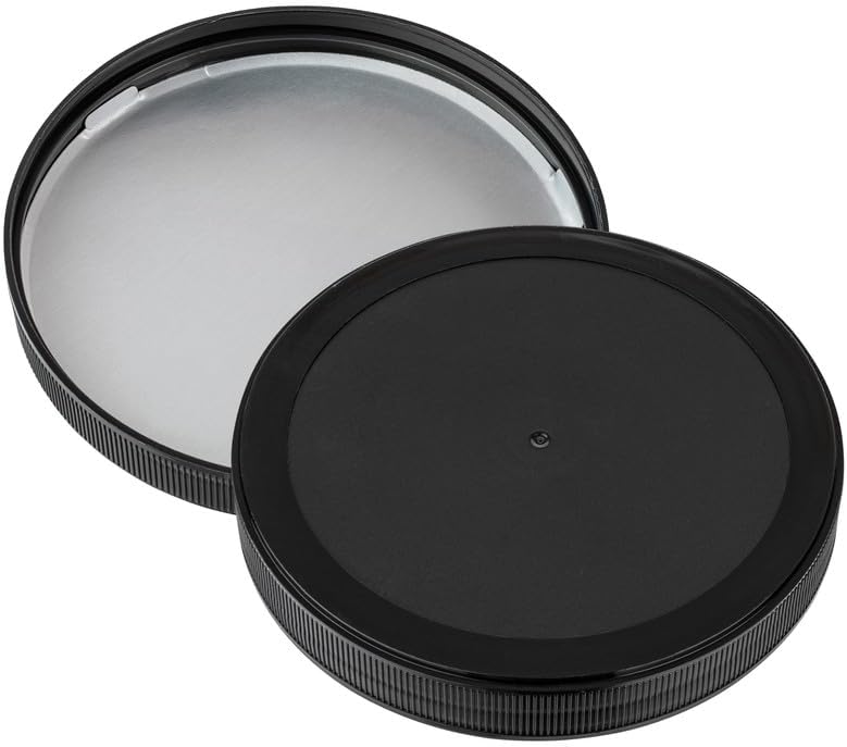 Kitchentoolz 110mm Black Plastic Lid Continuous Thread