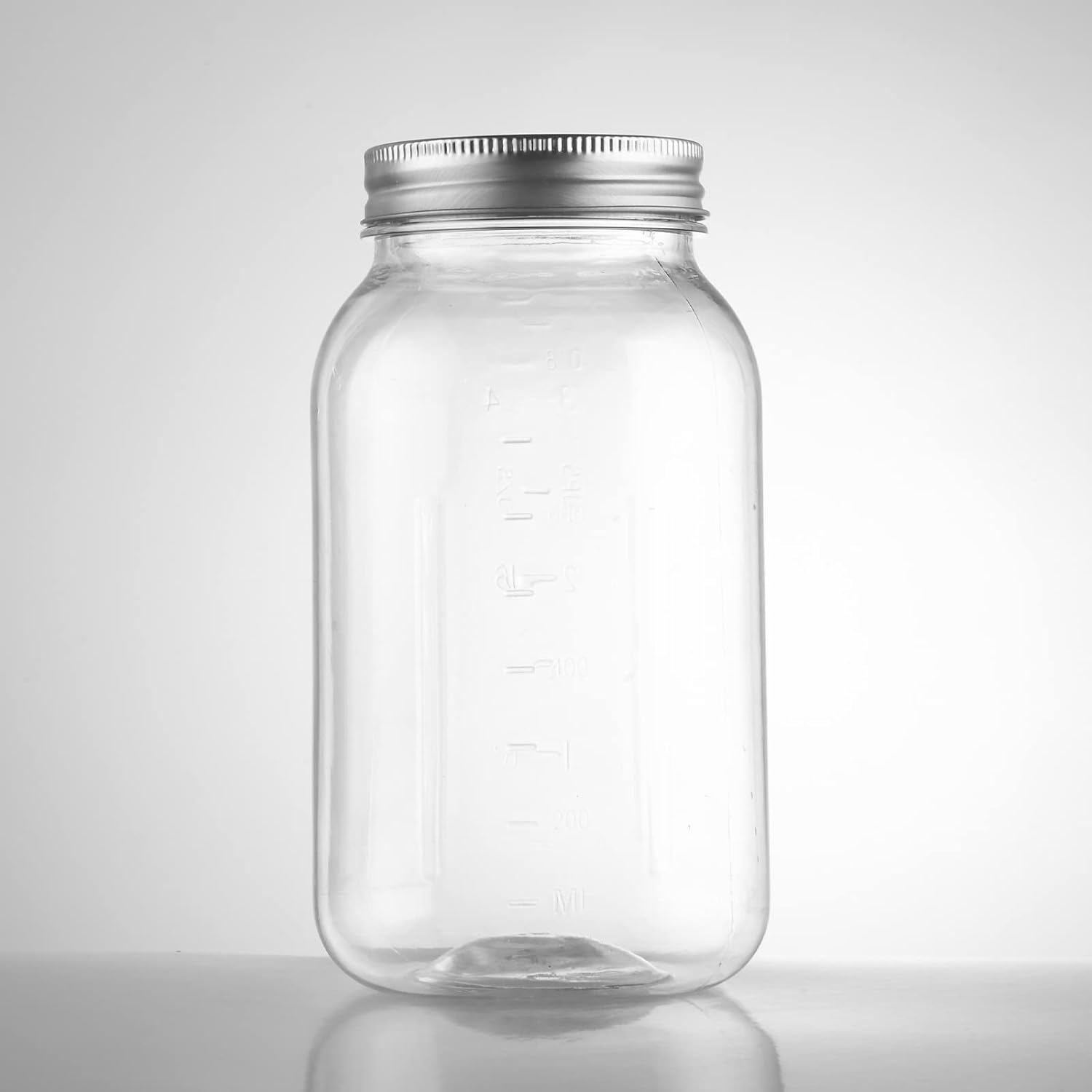 32oz clear plastic mason jars with lids 6-pack