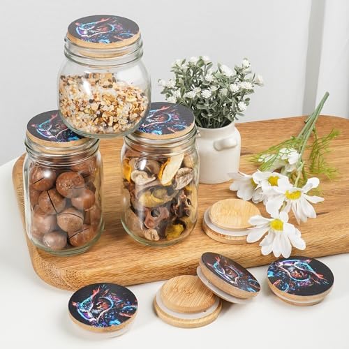 8-Piece Bamboo Mason Jar Lids Durable Airtight Storage