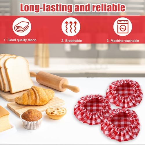 Reusable Sourdough Jar Cover for Fermenting Papers Red