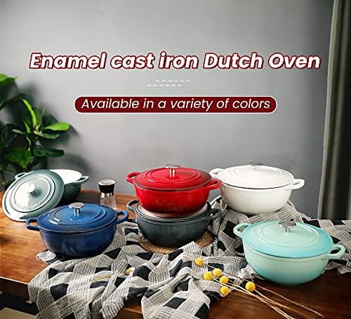 Enameled Cast Iron Dutch Oven 5 Quart Slateblue