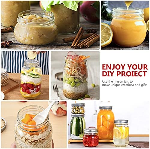10 oz Mason Jars 24 Pack Clear Glass Storage Containers