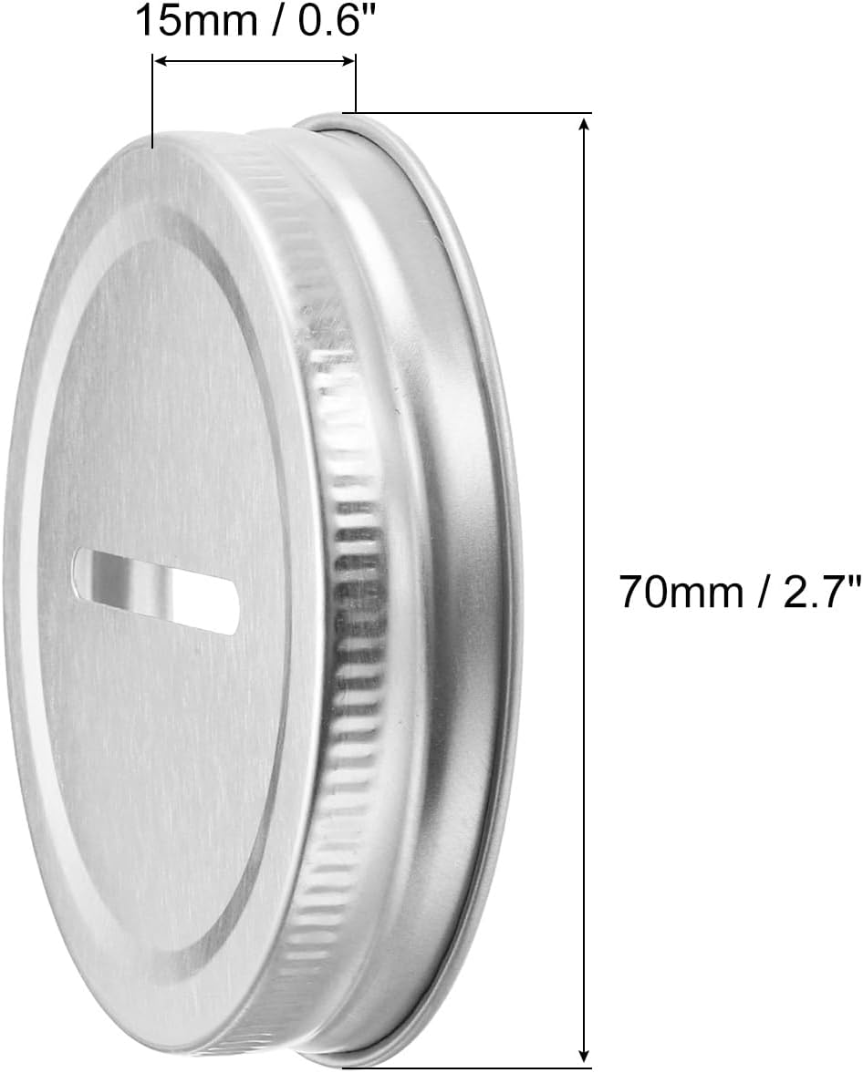 Exquisite Metal Coin Slot Lids for Canning Banks 12Pcs 70mm Silver Tone