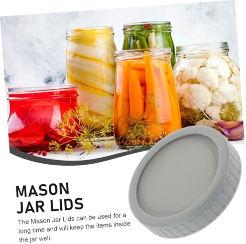 5 Sets Mason Jar Lids with Grey Sealing Covers 1