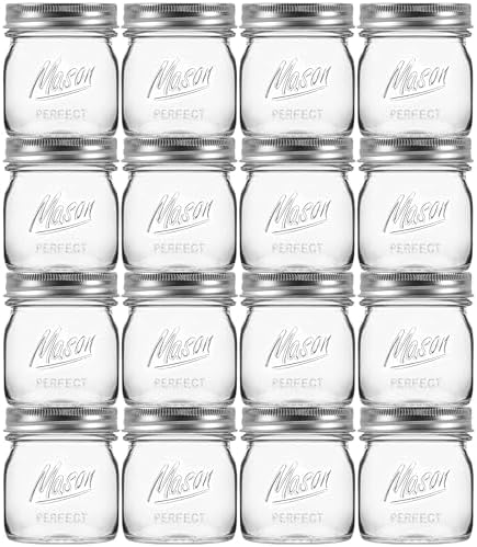 Esrentle 16 Pack 8 oz Mason Jars with Airtight Lids
