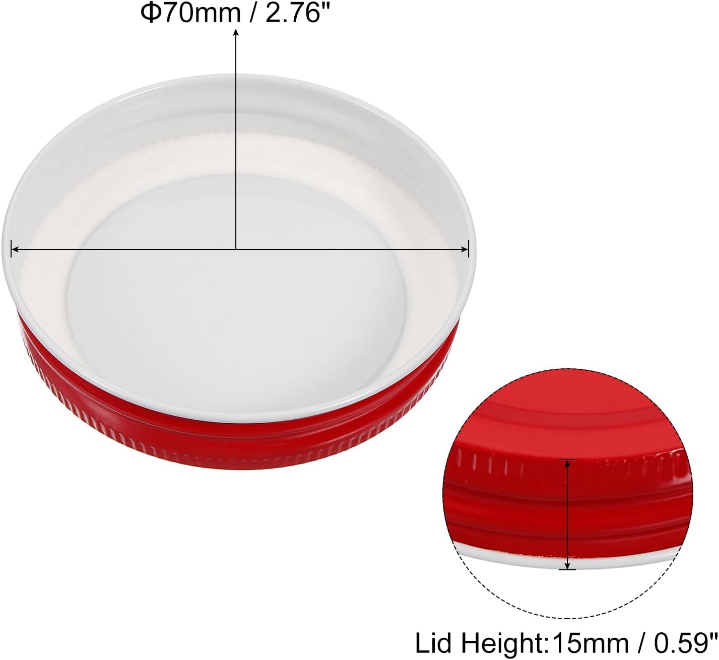 Uxcell 24 Pcs Mason Jar Lids 70mm Leak Proof Tin Plate Caps