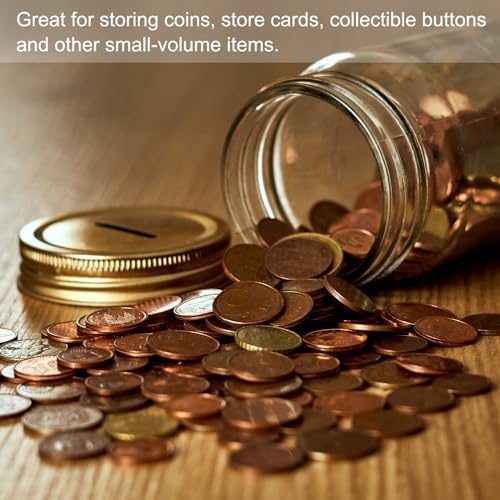 Exquisite Metal Coin Slot Lids for Canning Banks 12Pcs 70mm Silver Tone