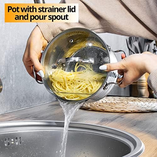 Daniks Tokio Stainless Steel Stock Pot with Glass Lid