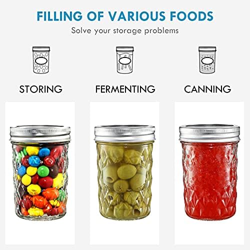 YEBODA 12 Pack Mason Jars