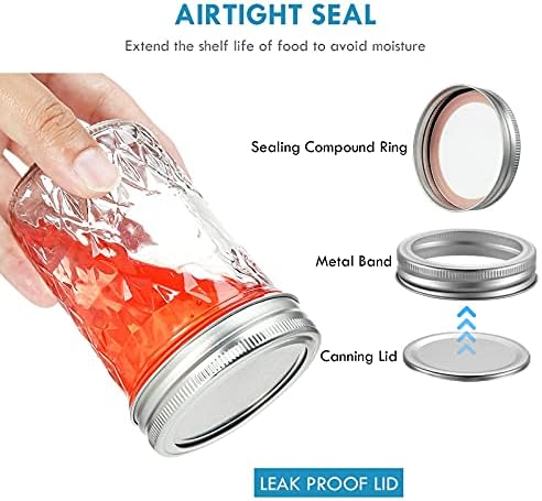 YEBODA 12 Pack Mason Jars