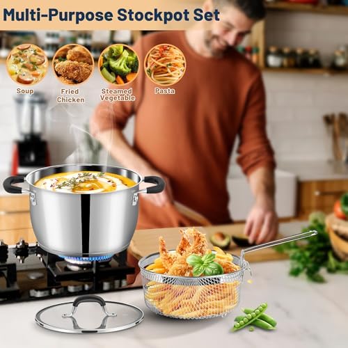 AOSIONStainless Steel Stock Pot for Cooking