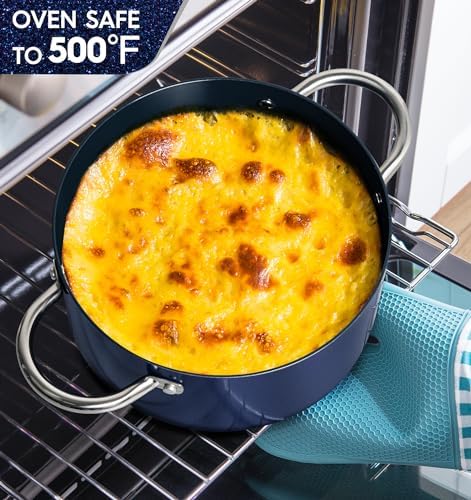 5 Quart Nonstick Stock Pot with Stainless Steel Handles PFOA-Free Cooking