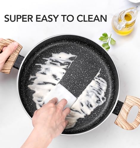 Premium 5 qt Stock Pot with Lid Nonstick Ergonomic and Built to Last