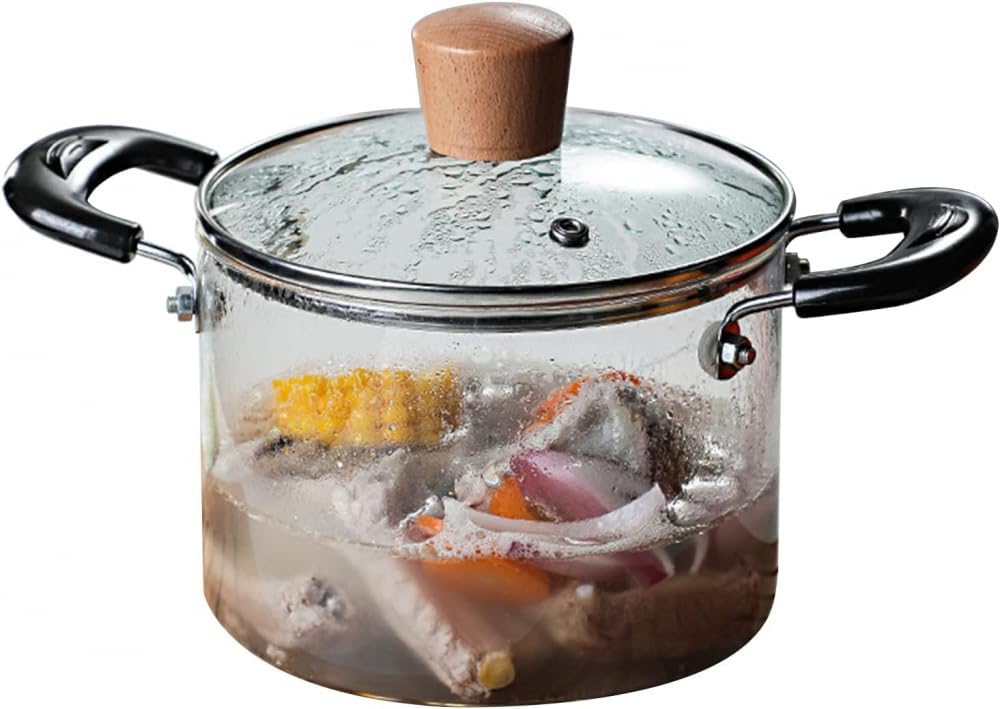2000ml Transparent Glass Cooking Pot
