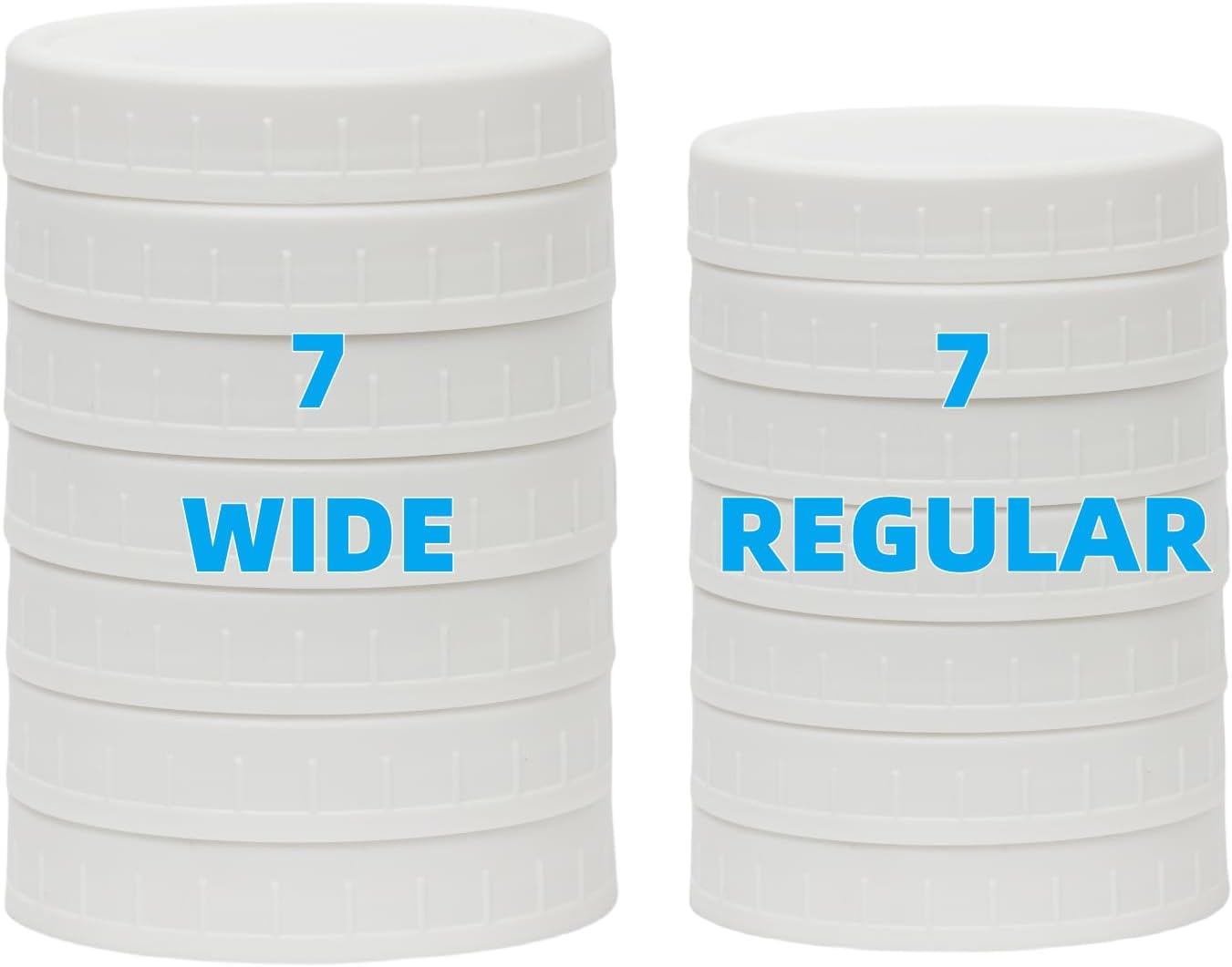 Premium 14-Pack Plastic Mason Jar Lids with Silicone Rings