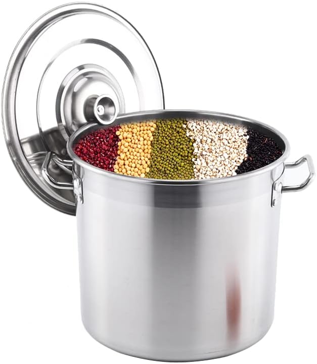 Vivid 45QT Commercial Stainess Steel Stock Pot with Basket Lid