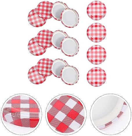 Luxshiny 40pcs Wide Mouth Mason Jar Lids 63mm