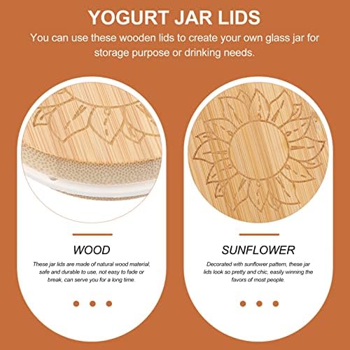 PRETYZOOM 8pcs Airtight Lid Glass Jar Covers for Storage and Baking