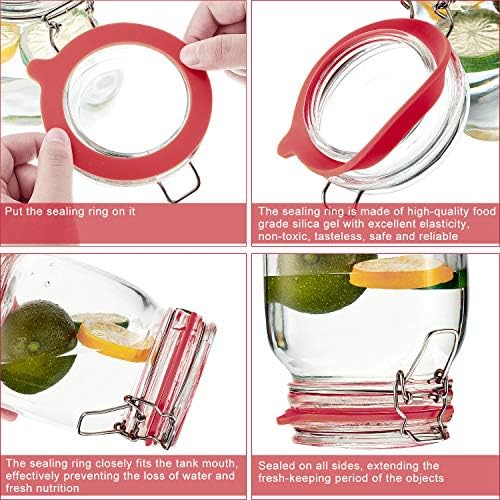 Outus 8-Piece 375 Inch Silicone Jar Gasket Seals for Canning Jars