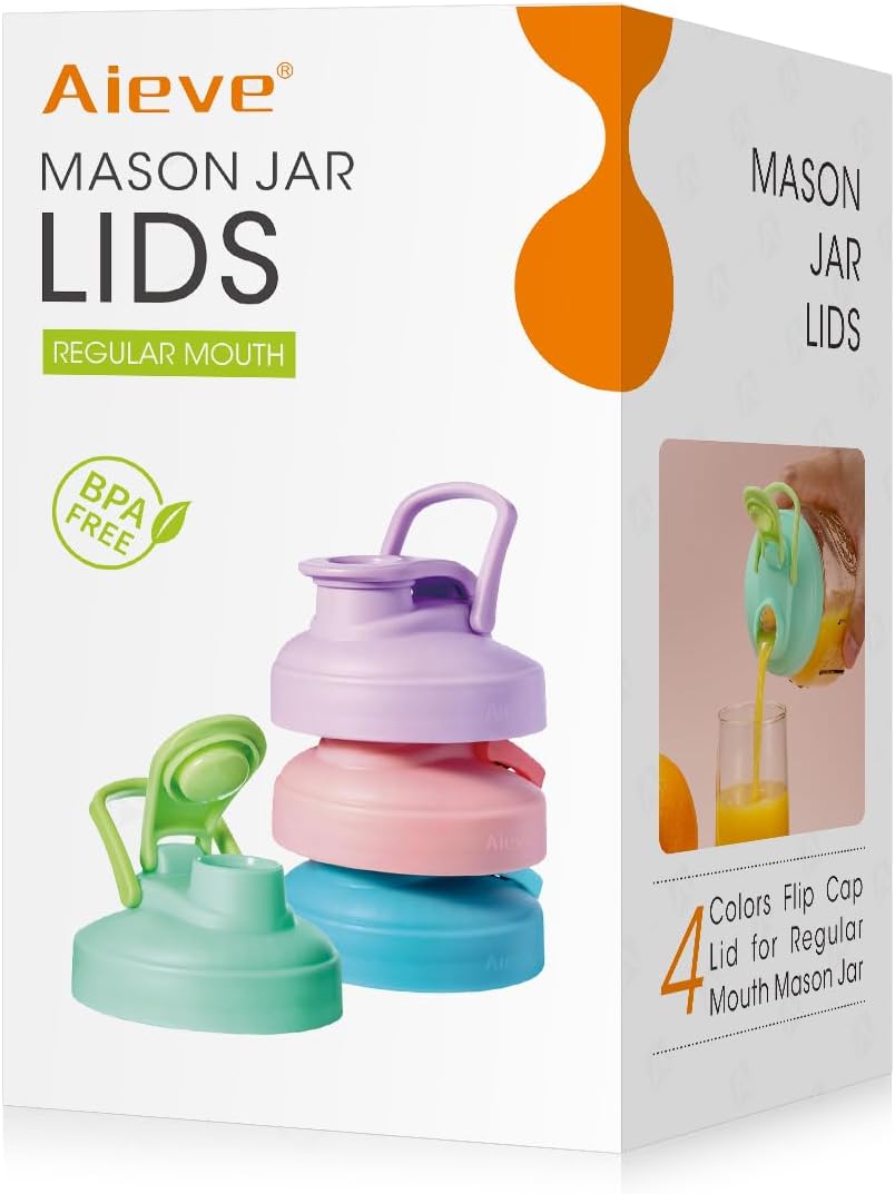 AIEVE Compact Mason Jar Lid Set for Reusable Storage