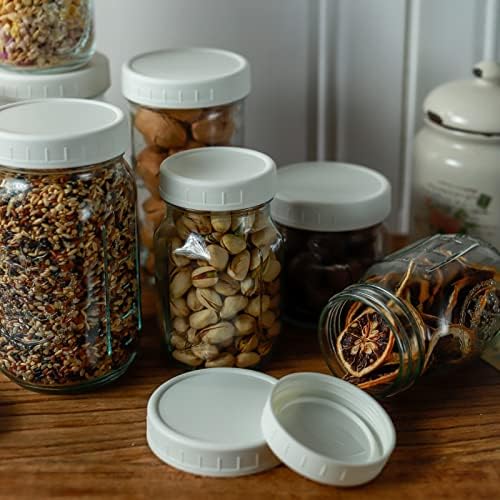 14 Durable Mason Jar Lids with Silicone Ring for Canning Cooking