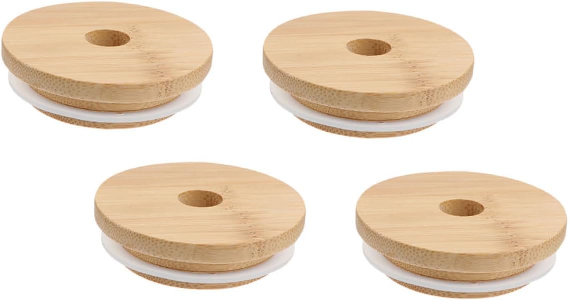 KICHOUSE 4-Piece Sealing Lids for Mason Jars Glass Bottles