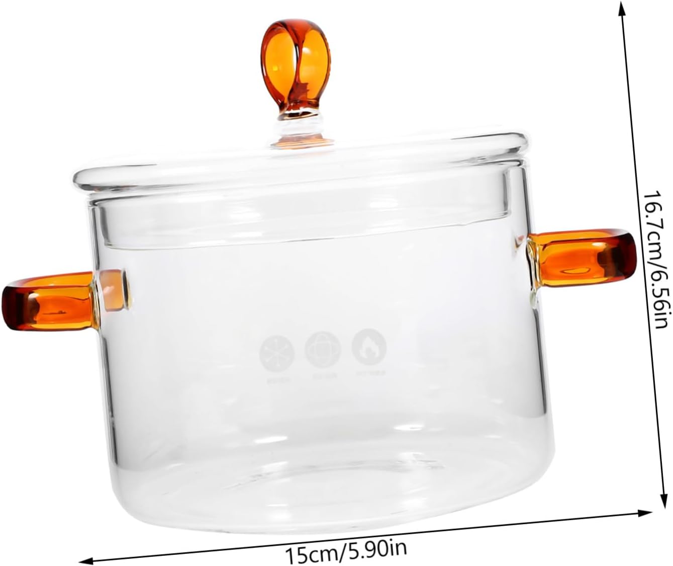 PRETYZOOM 2pcs Glass Stockpot with Lid