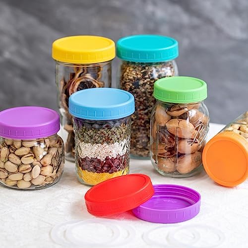 9-Pack Red Mason Jar Lids with Silicone Rings Durable Canning Storage
