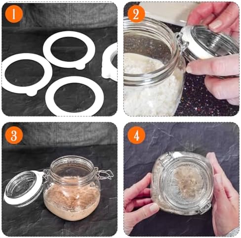 10-Pack Silicone Jar Gaskets for Glass Jars
