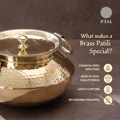 P-TAL Brass Patili 3L with Lid and Handles