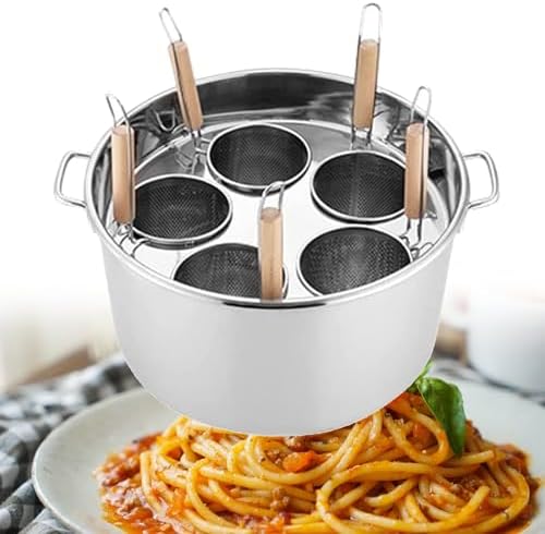 ZIXIAOS 5-Basket Stainless Steel Pasta Pot Set