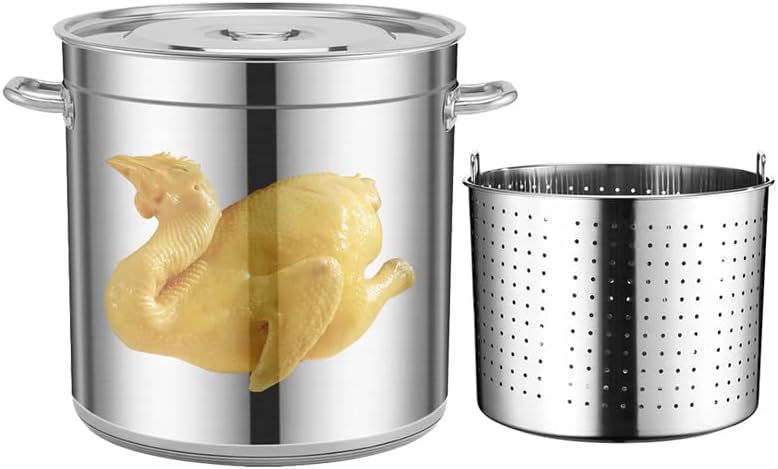 Stockpot 27Qt for simmering soups boils stews with metal handles