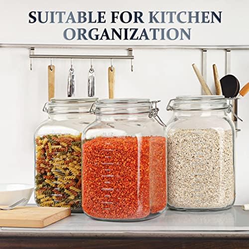 Folinstall 1 Gallon Square Jars with Lid