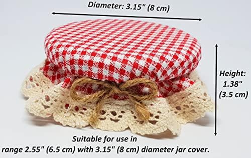 10-Piece Red Gingham Jar Cover Cloth Set