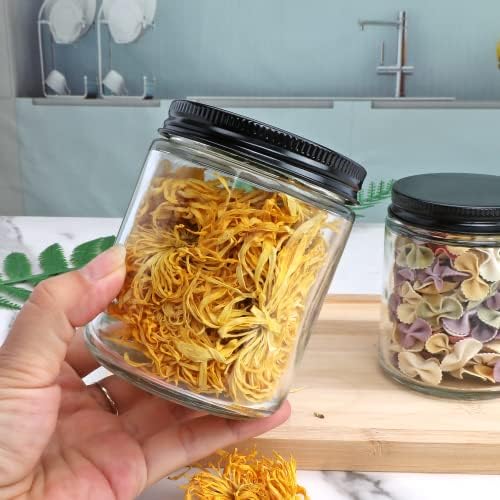 Encheng 8 Oz Glass Jars with Metal Lids 30 Pack