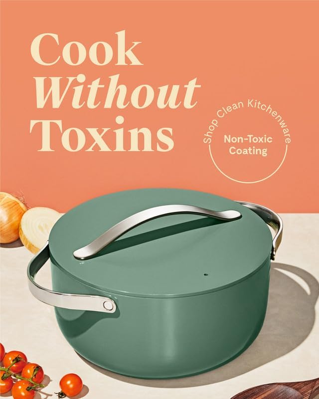 Caraway Nonstick Ceramic Dutch Oven Pot with Lid - Sage