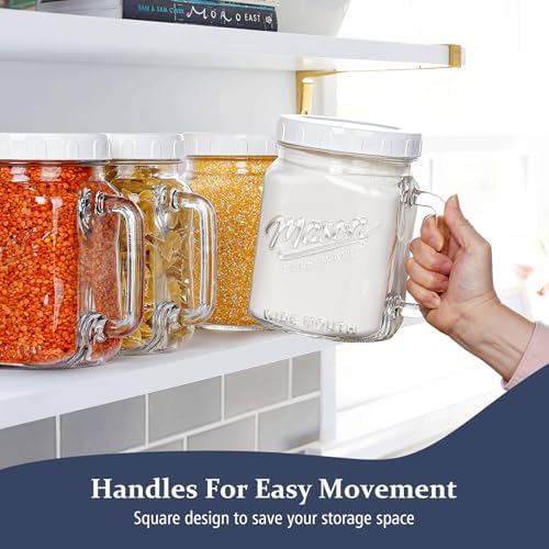 2-Pack Airing Glass Jars with Airtight Lid for Kitchen Storage