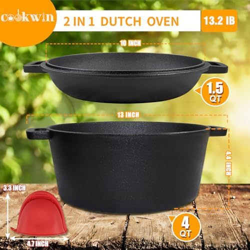Durable 2-in-1 Dutch Oven Set for Camping Cooking