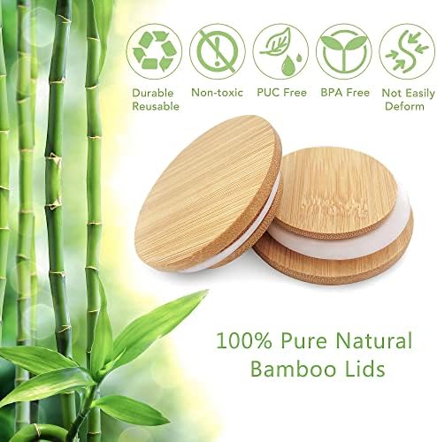 Natural Bamboo Oui Yogurt Jar Lid Set