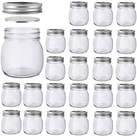 10 oz Mason Jars 24 Pack Clear Glass Storage Containers