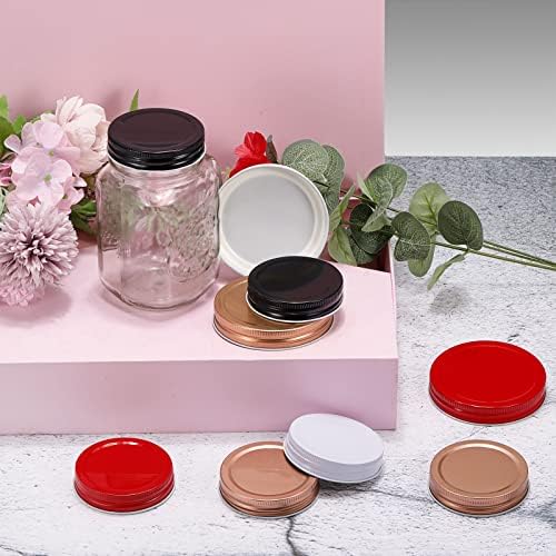 Uxcell Mason Jar Lids 86mm 12Pcs Red Leak Proof Caps