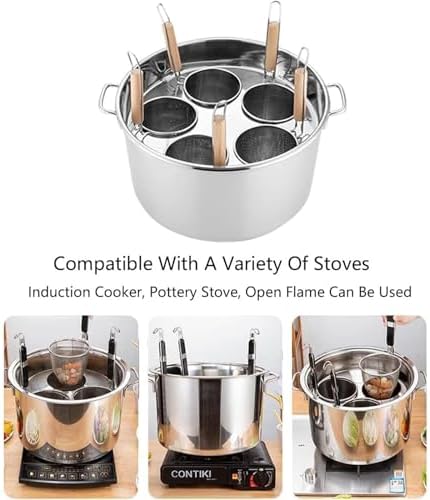 ZIXIAOS 5-Basket Stainless Steel Pasta Pot Set