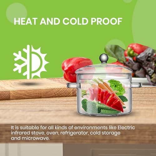 13L Heat-Resistant Glass Cooking Pot