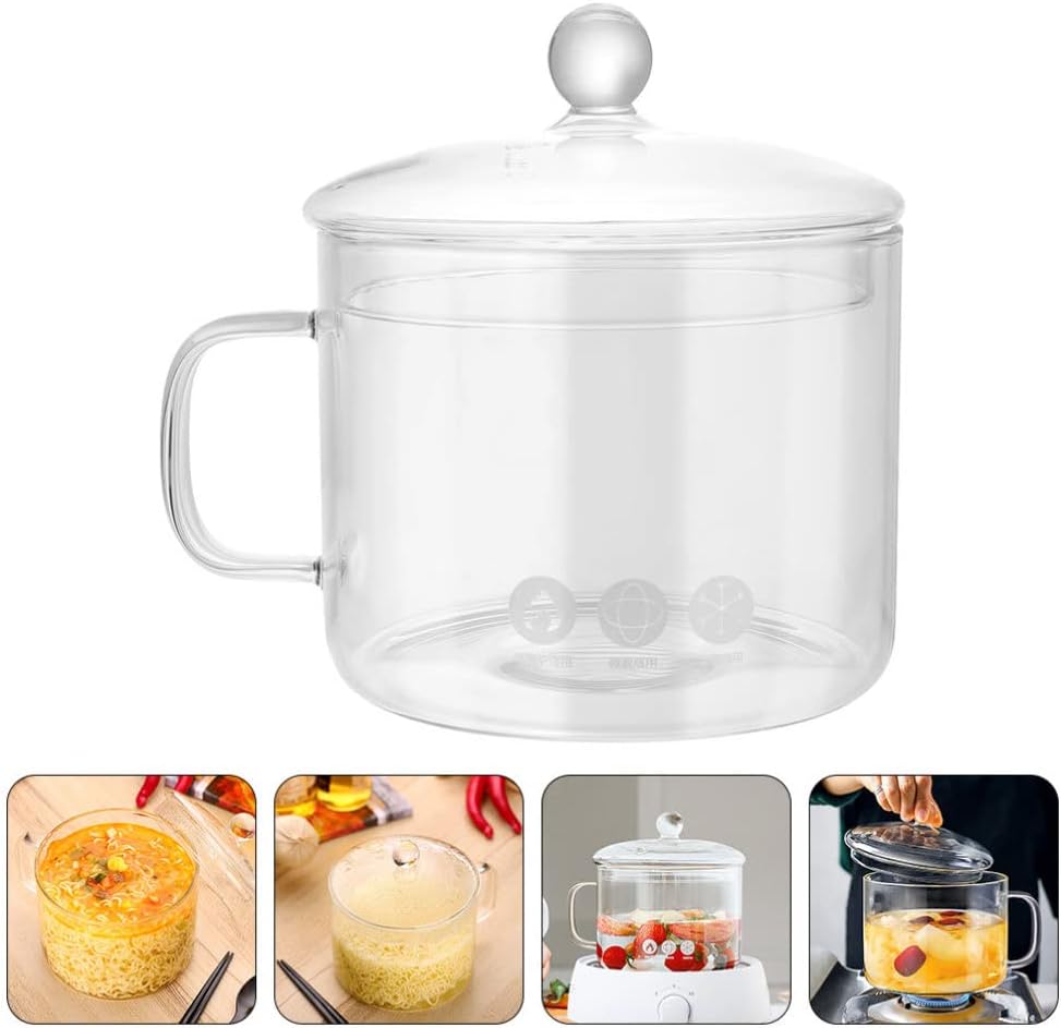 Hemoton Glass Stew Pot Heat Retention Easy Handling Transparent Durable