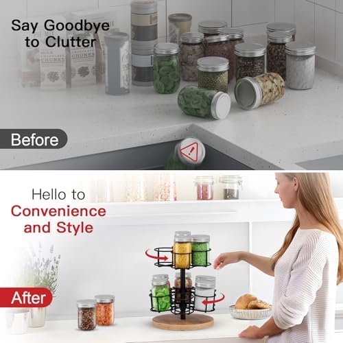2-Tier Rotating Mason Jar Rack for 16oz Jars 1