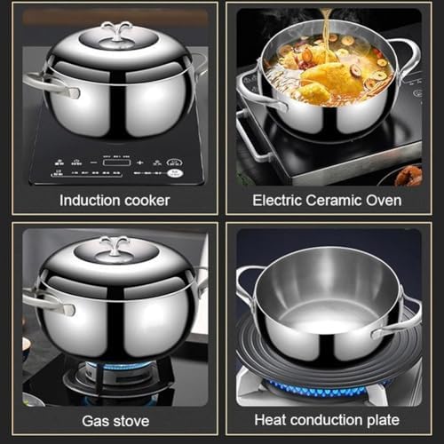 Stainless Steel Stock Pot with Lid Family- friendly Cooking Pan